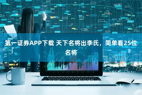 第一证券APP下载 天下名将出李氏，简单看25位名将
